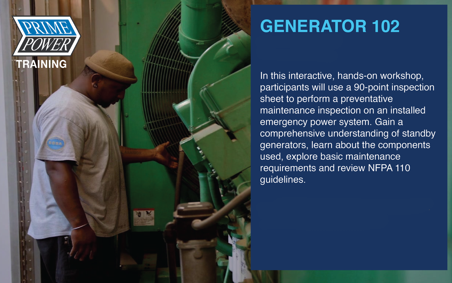 Generator 102: Maintenance Practices and Procedures (March 23)